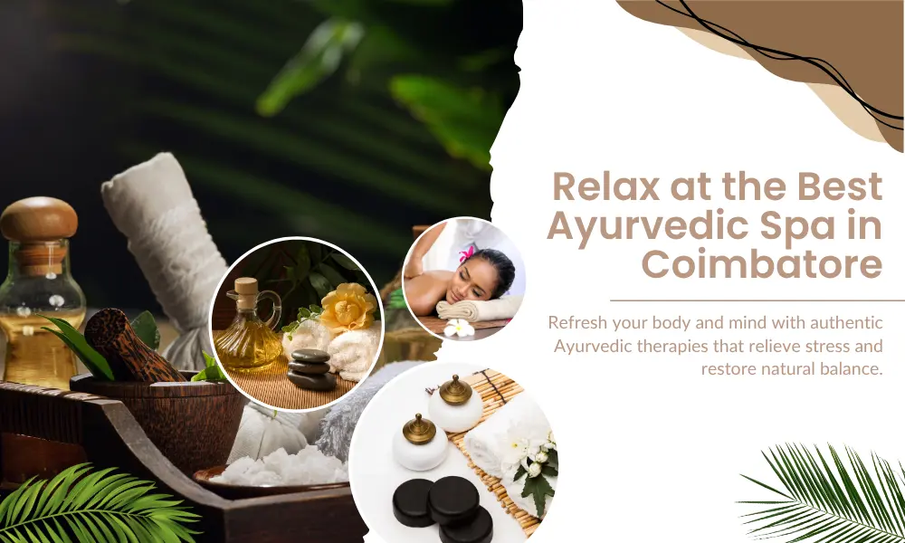 Ayurvedic spa in Coimbatore with herbal oils and relaxing massage therapy setup
