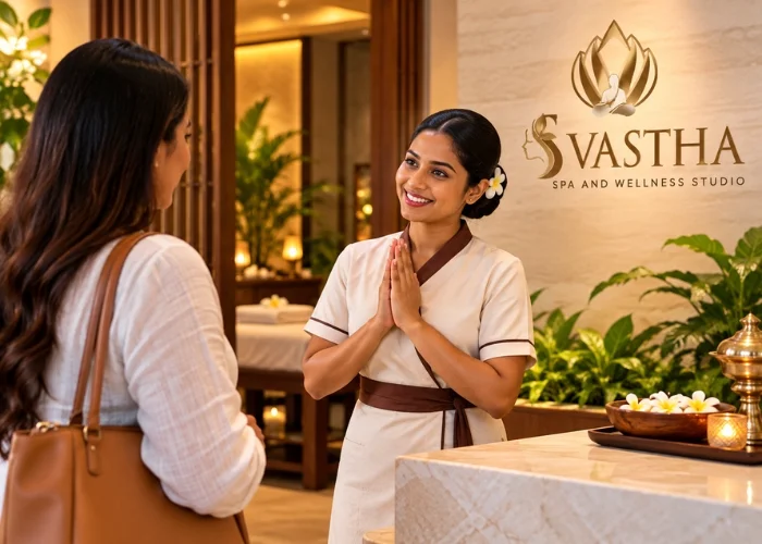 Relaxing back massage in a peaceful spa setting, showcasing the soothing experience offered by the best spa in Coimbatore.
